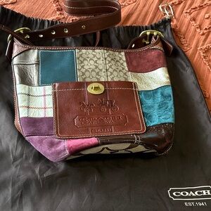 Coach Colorful Patchwork Leather Shoulder Bag